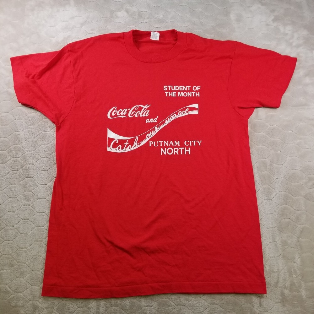VTG 80s Screen Stars Coca Cola Student of the Month Shirt Sz XL‎ Single Stitch